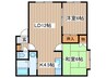 スリーオークスⅣ 2LDKの間取り