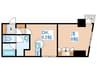 リヴィテ－ジ中島公園 1DKの間取り
