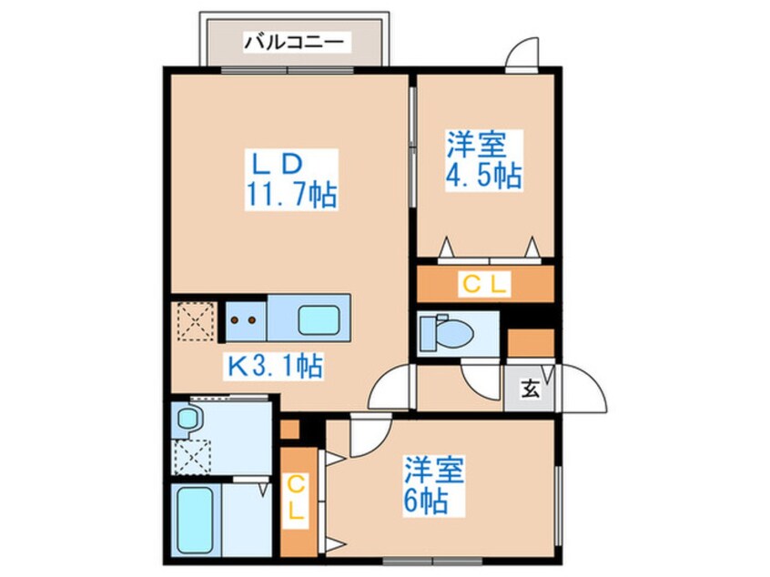 間取図 ブランシャール発寒3・3