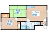 コーポ山崎 2LDKの間取り