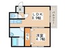 カハラコート１ｓｔ 1LDKの間取り