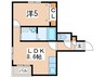 グランディール南５条 1LDKの間取り
