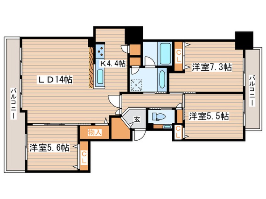 間取図 ライオンズ札幌通り(903)