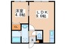 グランドヒルズ 1LDKの間取り