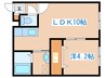 フェリオ栄通 1LDKの間取り