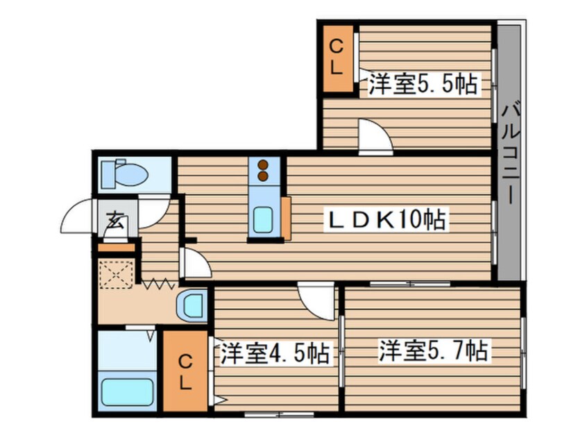 間取図 Ｅｔｏｉｌｅ２８