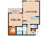 グランメール月寒東A 1LDKの間取り