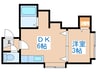 ウインドミル西町北 1DKの間取り