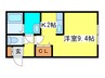 アビタ円山 1Kの間取り