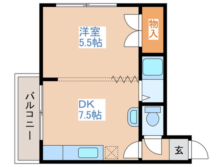 間取図 ロックロ－ド３４