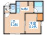 ﾌﾟﾗｲﾑﾊｳｽ琴似 1LDKの間取り