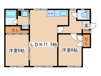 間取図 北１６東１　テラスハウス