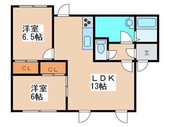 間取図 エルハイム新琴似Ｄ棟