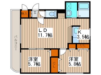 間取図 ＢＬＵＥＩＳＬＡＮＤ