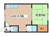 鳴海レジデンスＡ 1LDKの間取り