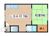 鳴海レジデンスＢ 1LDKの間取り