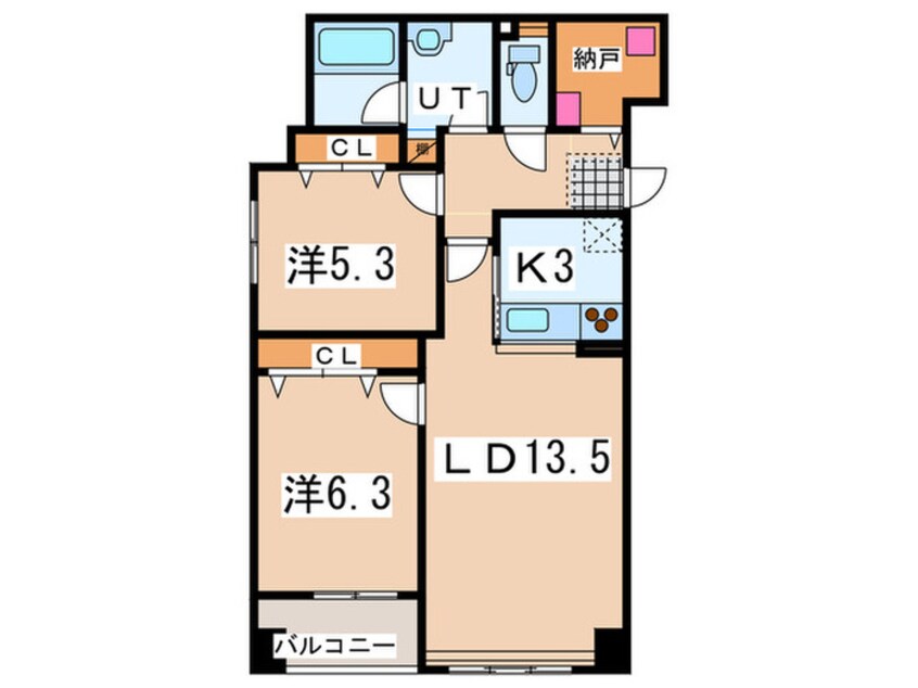 間取図 エナコート山鼻