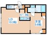 コラージュ琴似 1LDKの間取り