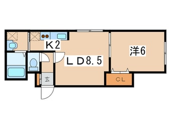 間取図 フリ－ダムコ－ト栄通１６
