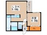 パレスニーノ美園　Ｂ棟 1LDKの間取り
