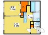 カヌレ 1LDKの間取り