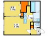 カヌレ 1LDKの間取り