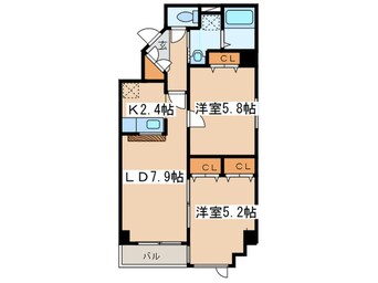 間取図 ペルドゥエ－プス美園