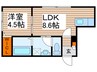 ペシェ北大西 1LDKの間取り