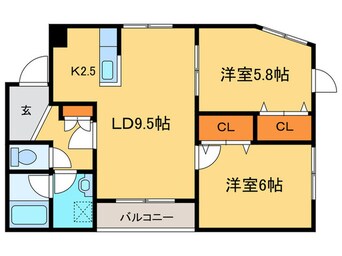 間取図 ル・シエル月寒東