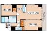 ヴァンクール南円山 2LDKの間取り