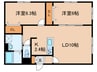 グランメール月寒中央通10 2LDKの間取り