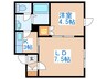 アイビル西町北 1LDKの間取り