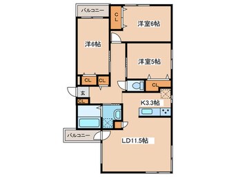 間取図 リバティ旭ヶ丘