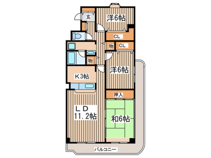 間取図 ル・ノ－ル北９条