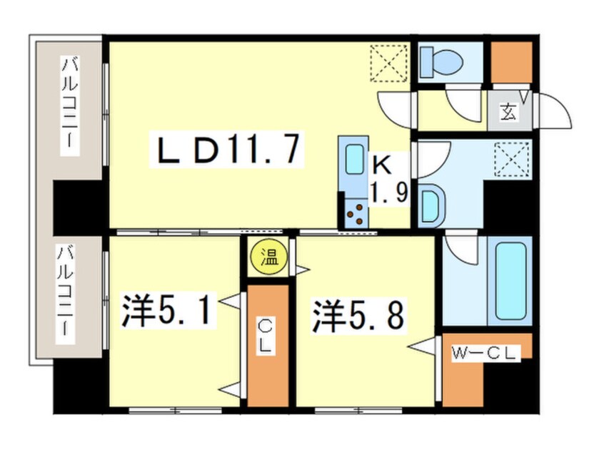 間取図 MODENA円山