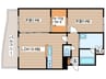 ラフィネ桑園 2LDKの間取り