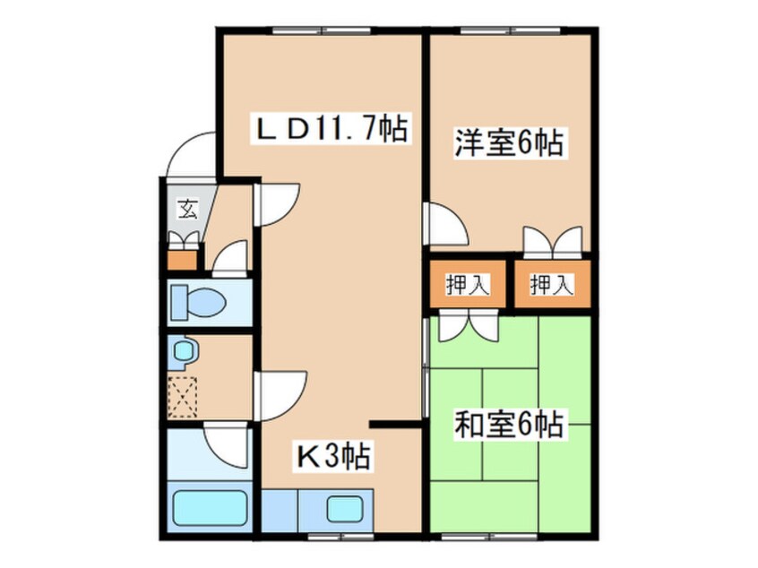 間取図 レジデンス月寒（307）