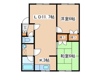 間取図 レジデンス月寒（307）