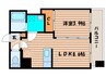 パ－クフロント清華亭 1LDKの間取り