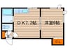 エミネンス北大西 1DKの間取り