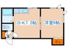 エミネンス北大西 1DKの間取り