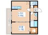 アヴェンタドール学園前 1LDKの間取り