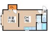 アルファル－セント 1DKの間取り