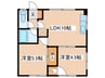 第１八十島マンション 2LDKの間取り