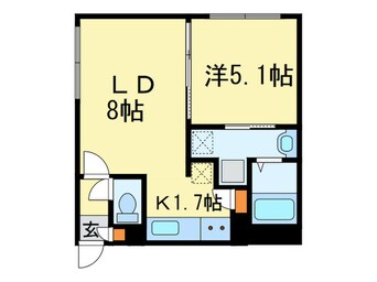 間取図 カレラ北大前