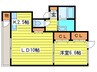 花てまり弐番館 1LDKの間取り