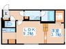 CREA南８条 1LDKの間取り