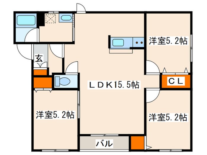 間取り図 ﾌﾟﾛｽﾍﾟﾘﾃ