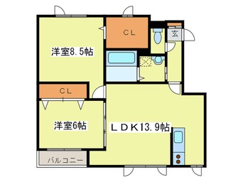 間取図 ディチャタウンB1