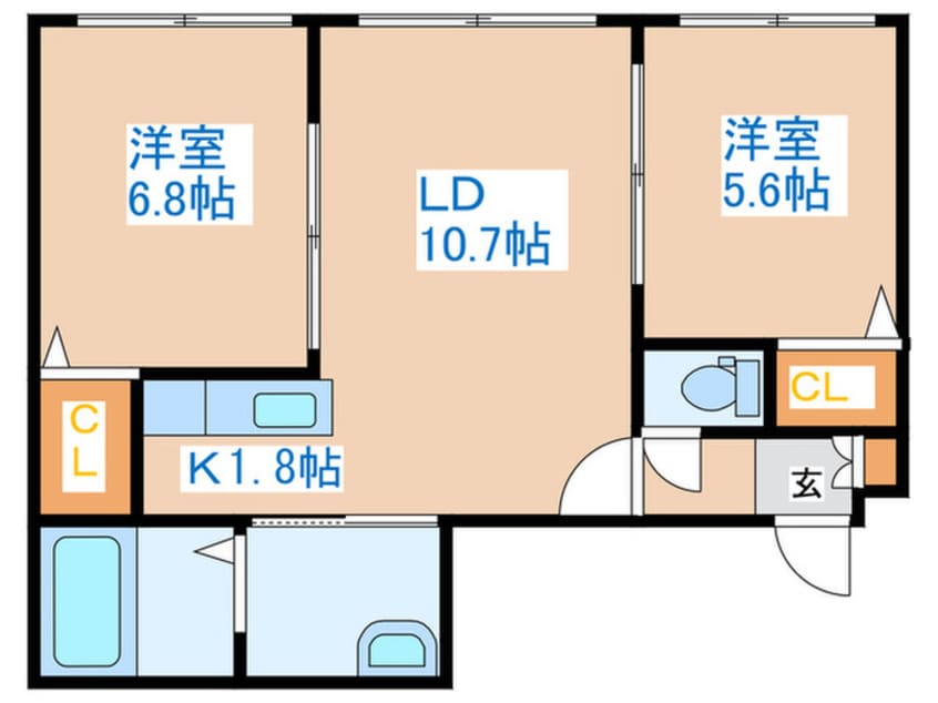 間取図 コローレN3E6